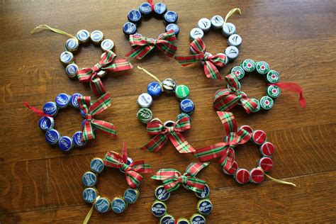 Upcycled Beer Bottle Cap Christmas Ornament Christmas