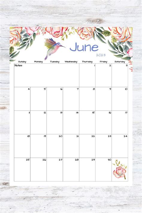 June Calendar Printable Free Monthly Calendar Calendar June Digital