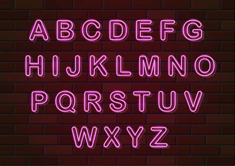 Glowing Neon Letters English Alphabet Vector Illustration 514265 Vector