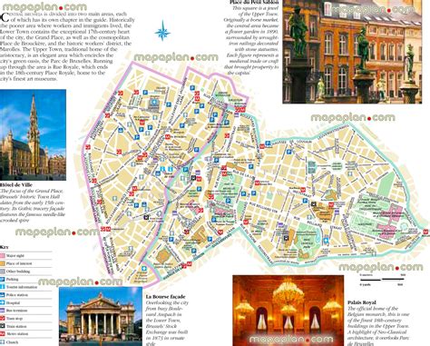 Karte Von Brüssel Touristisch Attraktionen Und Denkmäler Von Brüssel