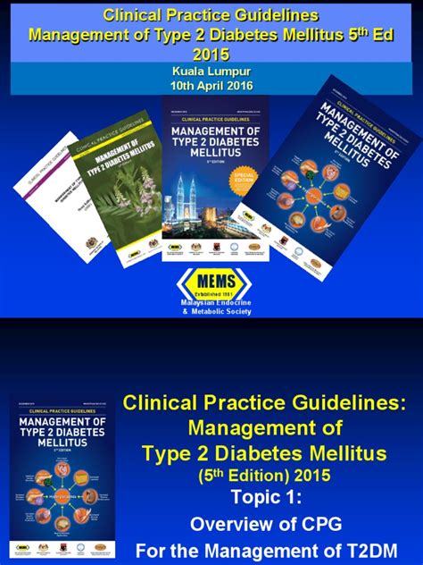 Older cpg are stored for archiving and reference purposes and should not be held liable for any differences in management. 1 -Overview of Diabetes CPG 2015 (1) | Diabetes Mellitus ...