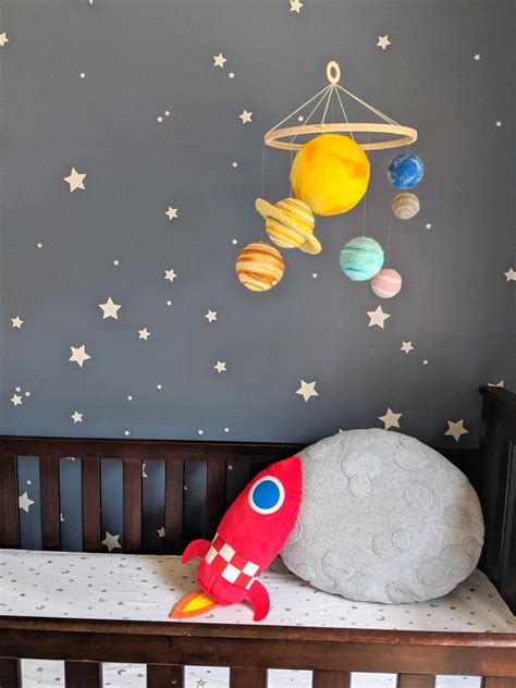 Solar System Mobile As A Space Nursery Decor First Mothers Etsy