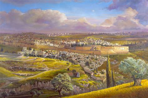 Light Of Jerusalem Original Painting That Comes In Print On Canvas And