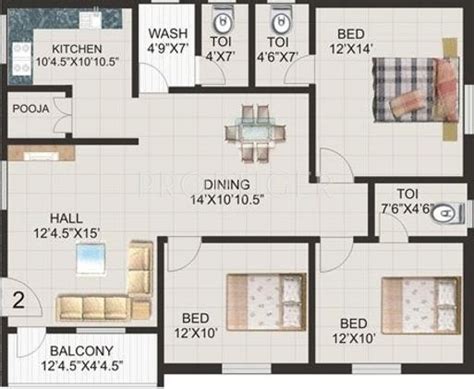 14 3 Bhk House Plan Single Floor