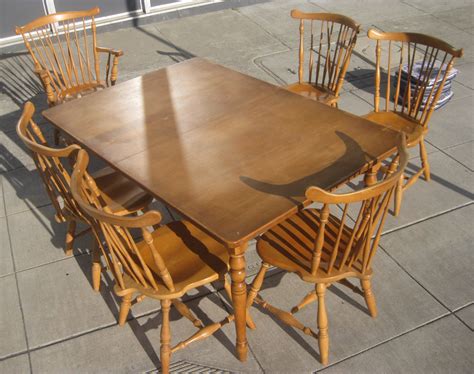While it may be easy to replicate the look of maple furniture, through the use of particleboard and veneers, it's impossible to match its durability and sturdiness. UHURU FURNITURE & COLLECTIBLES: SOLD - '60s Maple Dining ...