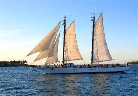 The Schooner Western Union Sailing Off Key West With Sunset Key And