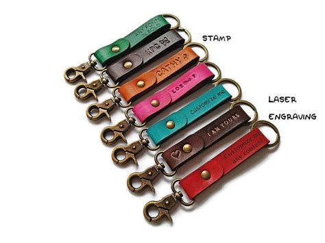 Personalized keychain mens keychain womens keychain leather | Etsy