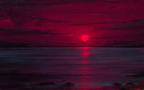 2880x1800 Sunset Neon Ocean Macbook Pro Retina Hd 4k Wallpapersimages