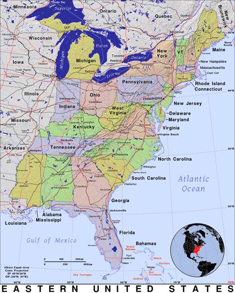 Map United States Eastern Direct Map