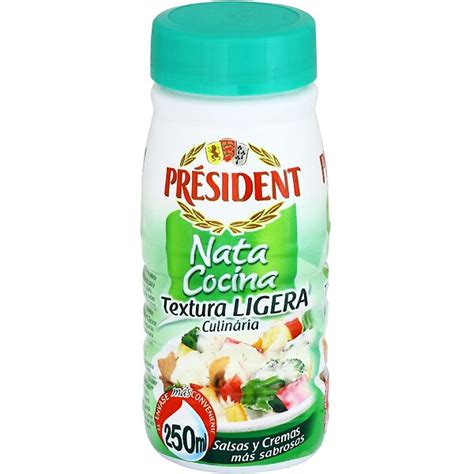Nata ligera de la leche, almidón natural y proteínas de la leche. nata líquida especial cocina ligera botella 250 ml ...
