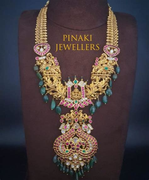 Antique Gold Peacock Nakshi Haram Indian Jewellery Designs