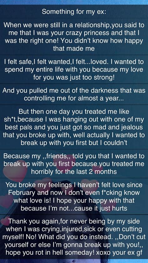 This was my relationship with my ex bf I loved him and in return he ...