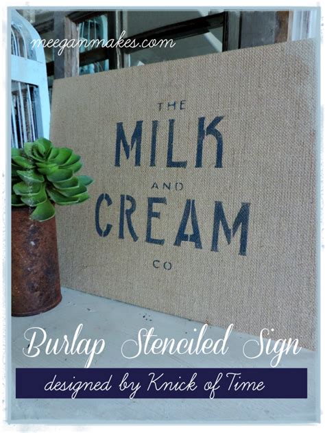 How To Stencil On Burlap What Meegan Makes