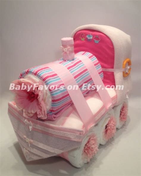 Adorable Train Diaper Cake For Boy Girl Neutral Baby Etsy
