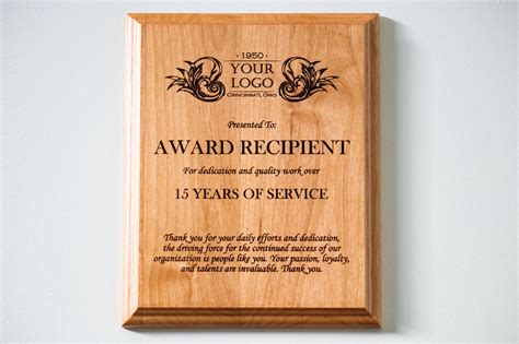 Personalized Engraved Plaque Custom Recognition Award Customizable