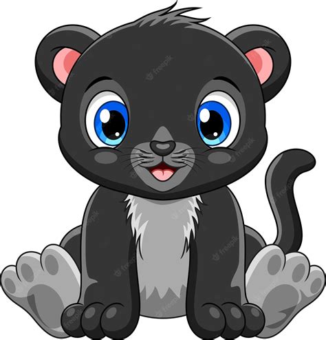 Chibi Kawaii Black Panther Clipart Cartoon Vector Friendlystock