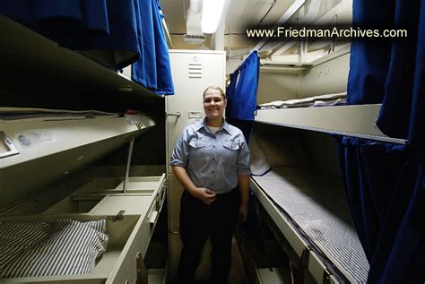 aircraft carrier female sailor by bunks