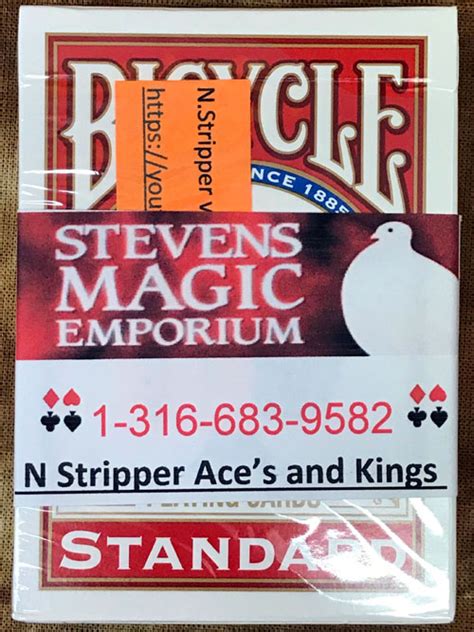 Divided equally into two colors red and black. N Stripper Ace's and Kings -RED - SME Private Label | Stevens Magic Emporium