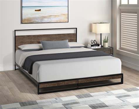 Queen Platform Bed Frame Industrial Metalen Queen Size Bed With