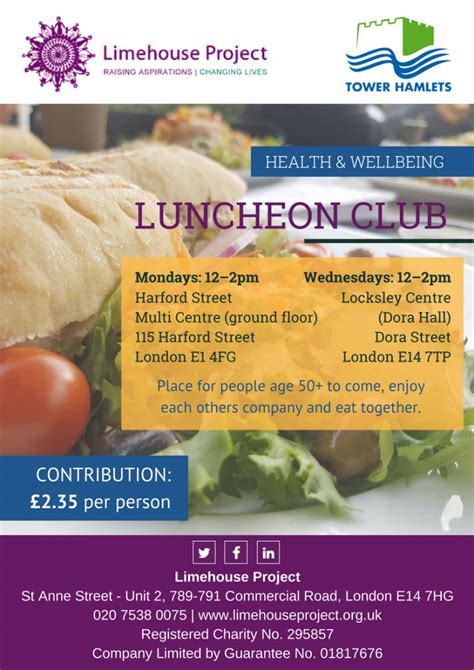 Luncheon Club Flyer The Limehouse Project