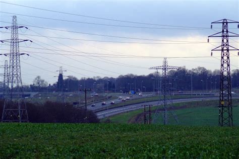 Pylons By The M1 Motorway © Thomas Nugent Cc By Sa20 Geograph