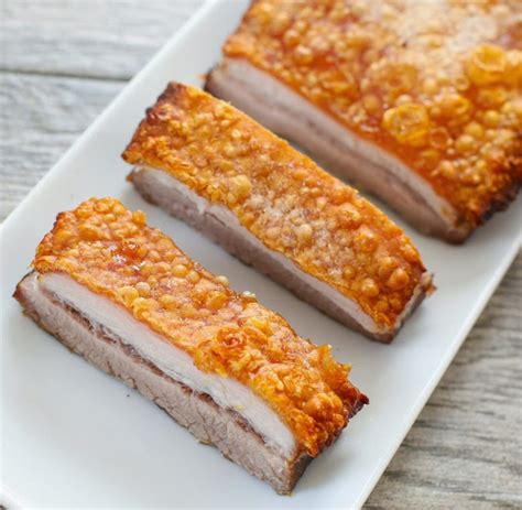 How To Cook Crispy Pork Belly Transfer Pork Belly To A Plate Drizzle