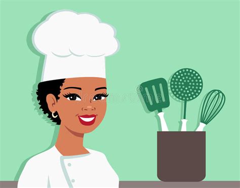 Black Female Chef Cartoon Images Printable Template Calendar