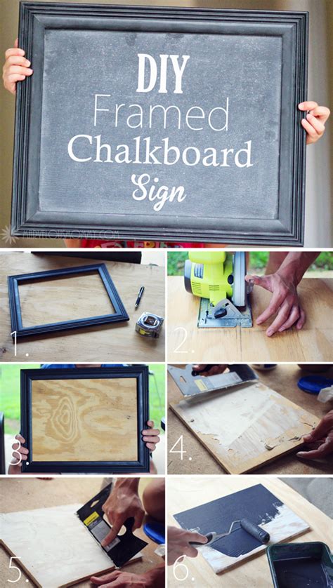 Take them outdoors and smack them together, or into the sidewalk or wall, to knock out any excess chalk being held in their cracks and crevices. DIY Framed Chalkboard Sign - Marvelous Mommy
