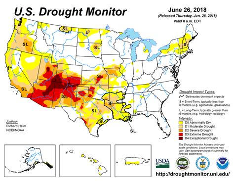 Us Drought Monitor Update For June 26 2018 National Centers For