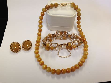 Ming S Orange Yellow Jade Custom Set Jewelry Jadeite Jade