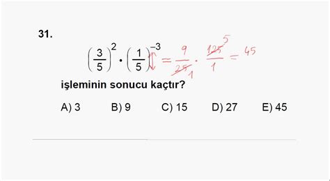 Bu bölümde 22 temmuz 2018 tarihinde ösym tarafından yayınlanan kpss lisans kitapçığındaki matematik soruları ve çözümleri yer almaktadır. Kpss-matematik üslü sayılar-1-çıkmış sorular çözüm - YouTube