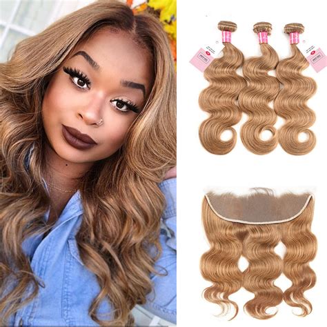 Honey Blonde Body Wave Bundles With X Lace Frontal West Kiss Hair
