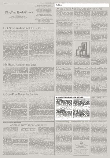 Opinion Where First An Op Ed Page Was Seen The New York Times