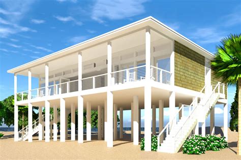 Plan 44073td Modern Piling Loft Style Beach Home Plan Beach House