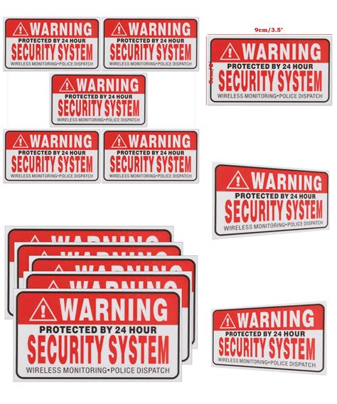 Visit To Buy 5pcsset Warning Protected By 24 Hour Security System Stickers Saftey Alarm Signs