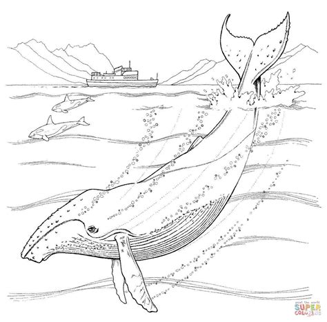 Coloriage Baleine à Bosse Sous Un Bateau Coloriages à Imprimer Gratuits