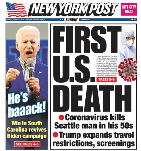 New York Post Front Page Courtesy Of The Newseum Rnationals