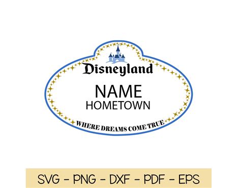 Personalized Disney Name Tag Svg Cast Member Name Tag Svg Walt Disney