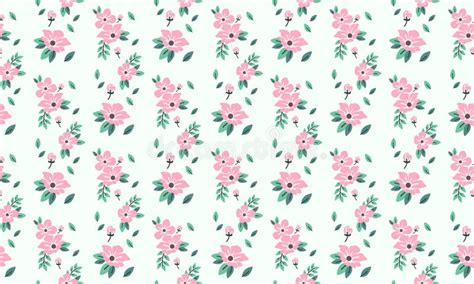 Valentine Flower Pattern Background Design With Elegant Pink Rose