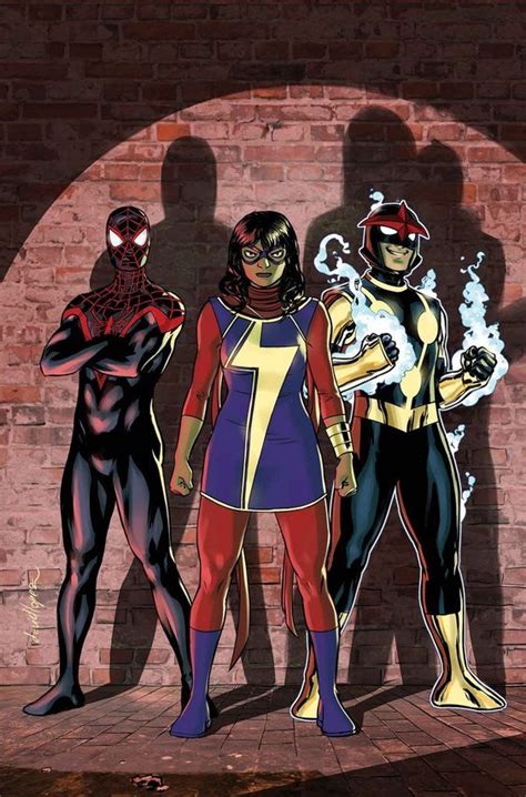 Miles Morales Spider Man Kamala Khan Ms Marvel And Nova Ms Marvel Comics Marvel 2015