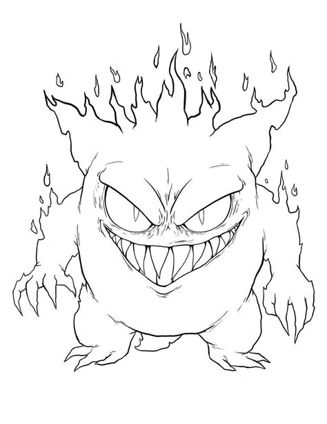 Pokemon Gengar 4 Coloring Page Free Printable Coloring Pages For Kids
