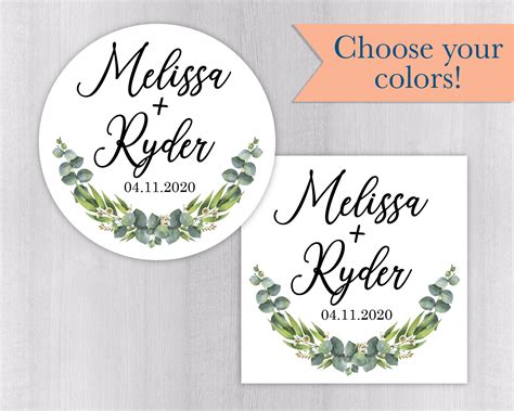 Wedding Stickers Personalized Wedding Stickers Name Wedding Etsy