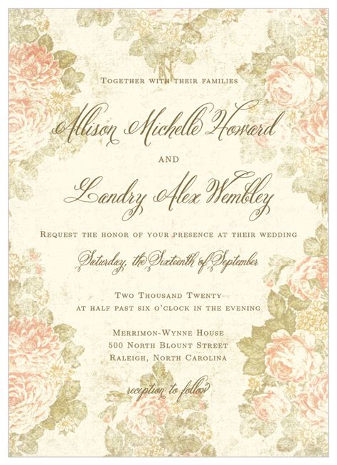 Get inspired by 48 professionally designed vintage wedding invitations templates. Romantic Vintage Wedding Invitations by Basic Invite