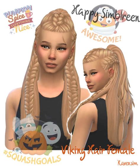 Pin By The Sims Book On Sims 4 Maxis Match Female Hairstyle Viking