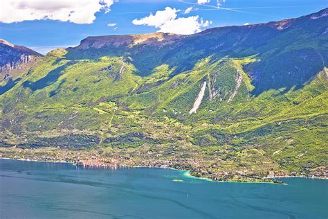 Garda Lake Monte Baldo And Town Of Malcesine Panoramic View Photograph