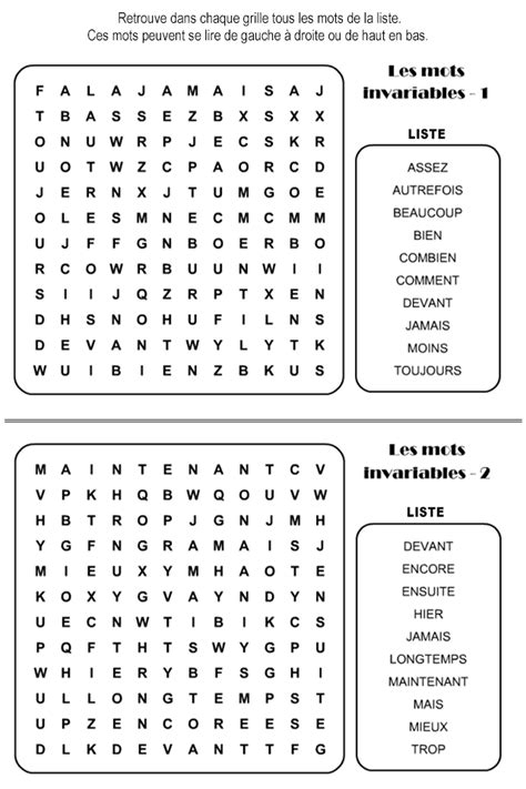 Cahier de mots fléchés gratuit à imprimer avec divers thèmes. Mots mêlés | Mots meles, Mots invariables ce1, Mots mélés ...