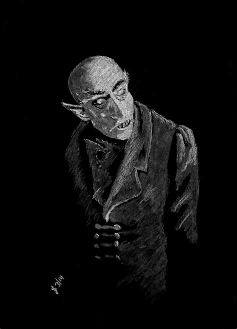 Max Schreck As Count Orlok In Nosferatu Freehand Sketch Using White