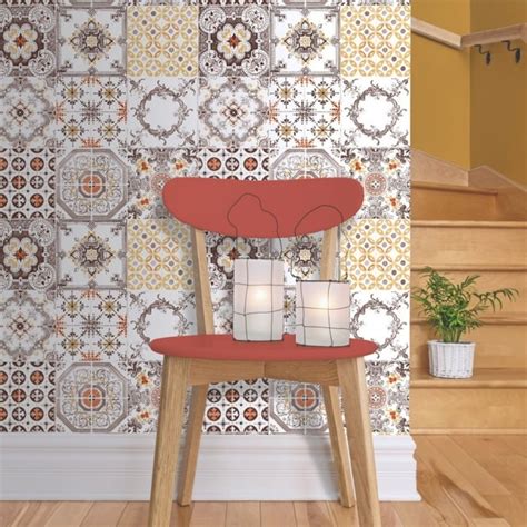 A wide variety of vinyl tile patterns options are available to you, such as project solution capability fashion decoration for residential home, villadom, club, bathroom, kitchen, table, any smooth place you prefer to featuring the following products links. Muriva Tile Pattern Retro Floral Motif Kitchen Bathroom ...