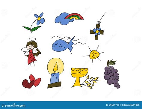 Christian Symbols For Kids Stock Vector Illustration Of Food 29681718