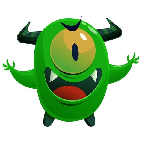 Premium Vector A Cartoon Monster With A Green Eye And Black Eyes Is